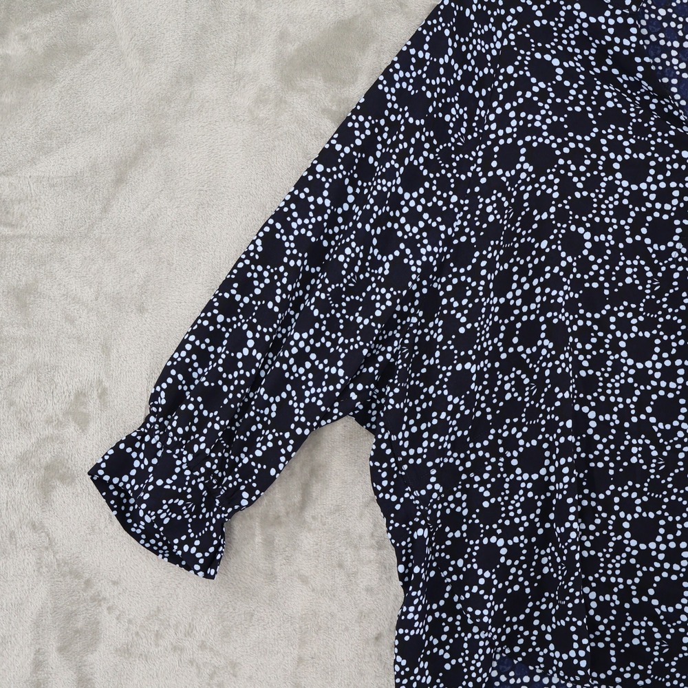 NIC+ZOE Pearl Garden Cinch Top Women M Blue Hi Low Boho Flowy Casual Coastal NWT - Picture 10 of 16